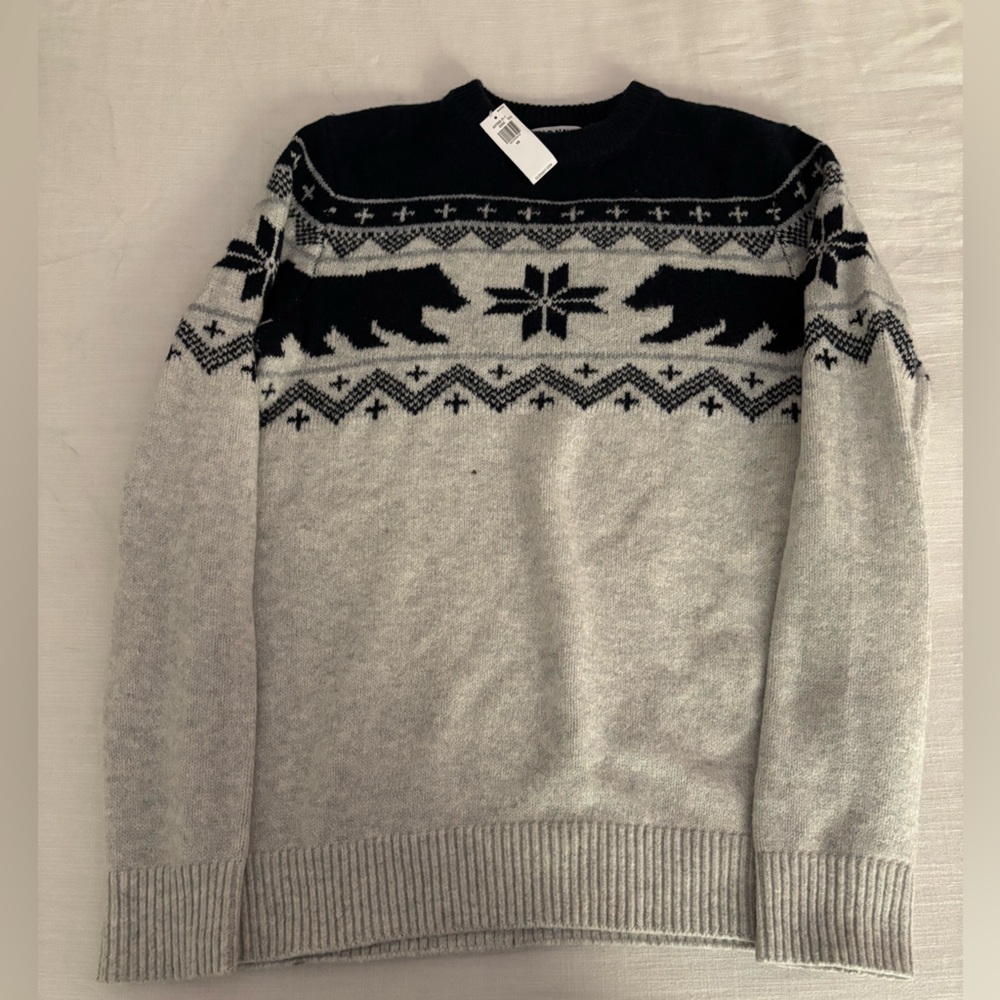 Old Navy Gray and Navy Men's Sweater